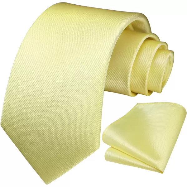 HISDERN Mens Ties Handkerchief Solid Color Ties for Men Necktie with Pocket Square Set for Classic Wedding