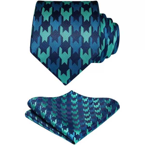 HISDERN Mens Ties Paisley Floral Tie Handkerchief Silk Necktie Pocket Square Formal Wedding