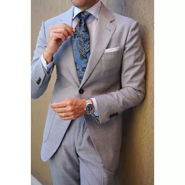 HISDERN Mens Ties Paisley Tie and Pocket Square Woven Classic Floral Mens Necktie Handkerchief Set for Wedding Party