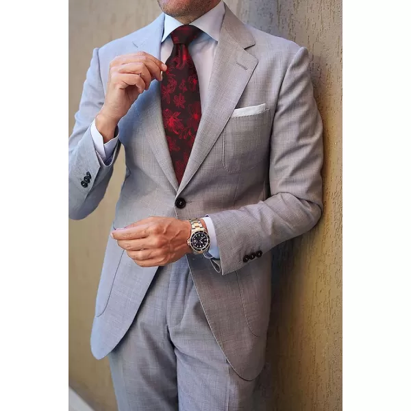 HISDERN Mens Ties Paisley Tie and Pocket Square Woven Classic Floral Mens Necktie Handkerchief Set for Wedding Party