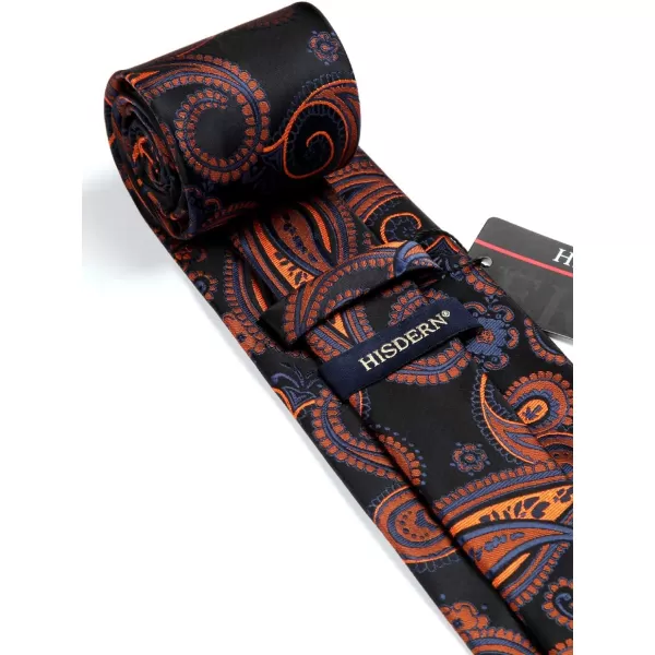 HISDERN Mens Ties Paisley Tie and Pocket Square Woven Classic Floral Mens Necktie Handkerchief Set for Wedding Party