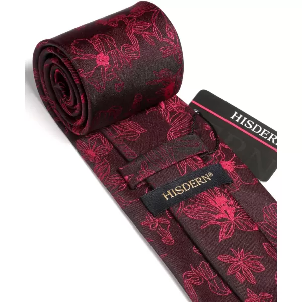 HISDERN Mens Ties Paisley Tie and Pocket Square Woven Classic Floral Mens Necktie Handkerchief Set for Wedding Party