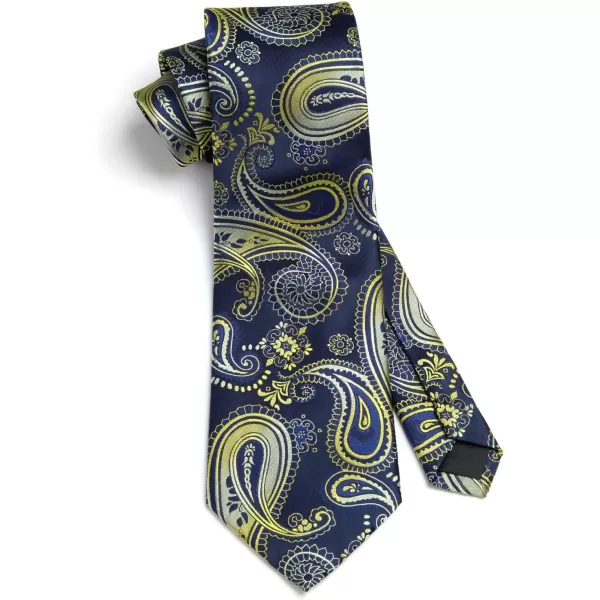 HISDERN Mens Ties Paisley Tie and Pocket Square Woven Classic Floral Mens Necktie Handkerchief Set for Wedding Party