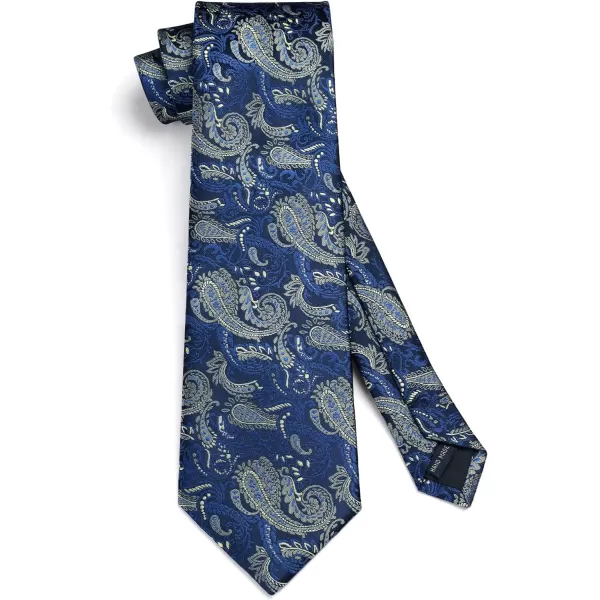 HISDERN Mens Ties Paisley Tie and Pocket Square Woven Classic Floral Mens Necktie Handkerchief Set for Wedding Party