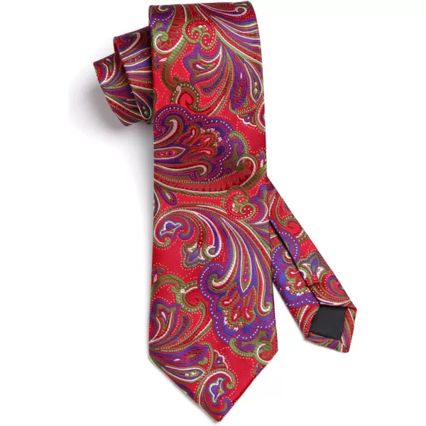 HISDERN Mens Ties Paisley Tie and Pocket Square Woven Classic Floral Mens Necktie Handkerchief Set for Wedding Party