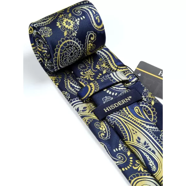 HISDERN Mens Ties Paisley Tie and Pocket Square Woven Classic Floral Mens Necktie Handkerchief Set for Wedding Party