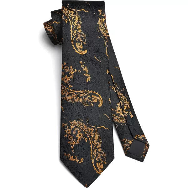 HISDERN Mens Ties Paisley Tie and Pocket Square Woven Classic Floral Mens Necktie Handkerchief Set for Wedding Party
