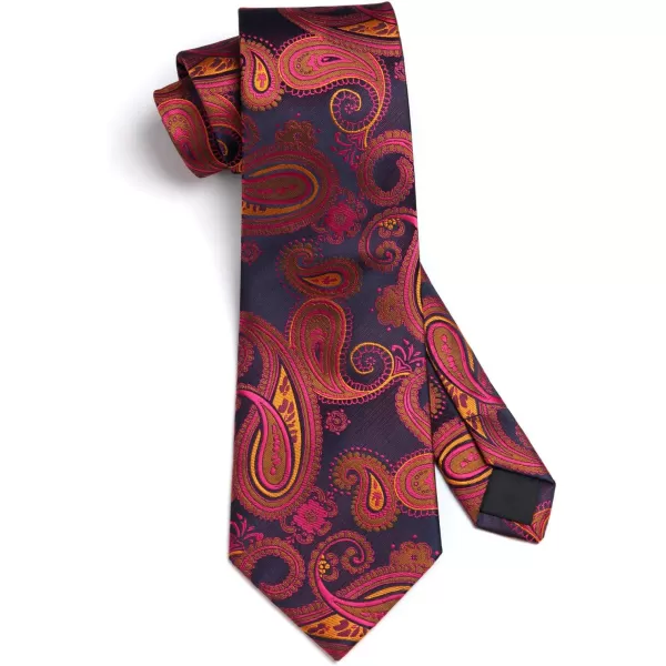 HISDERN Mens Ties Paisley Tie and Pocket Square Woven Classic Floral Mens Necktie Handkerchief Set for Wedding Party