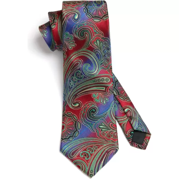 HISDERN Mens Ties Paisley Tie and Pocket Square Woven Classic Floral Mens Necktie Handkerchief Set for Wedding Party