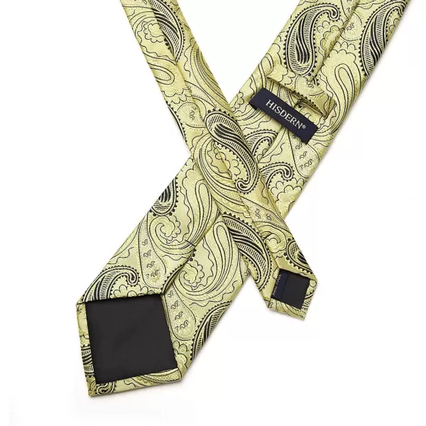 HISDERN Mens Ties Paisley Ties for Men Business Formal Woven Neckties and Pocket Square Cufflinks Set Wedding