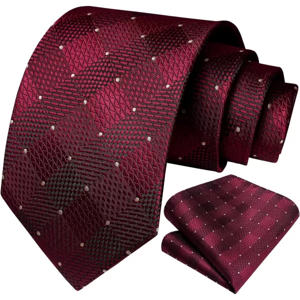 HISDERN Mens Ties Plaid Tie and Pocket Square Set Classic Woven Formal Checkered Neckties &amp; Handkerchief Wedding Party