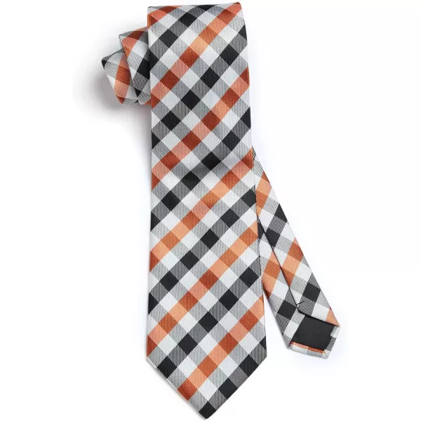 HISDERN Mens Ties Plaid Tie and Pocket Square Set Classic Woven Formal Checkered Neckties &amp; Handkerchief Wedding Party