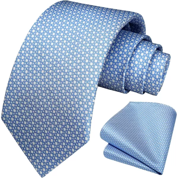HISDERN Mens Ties Plaid Tie and Pocket Square Set Classic Woven Formal Checkered Neckties &amp; Handkerchief Wedding Party