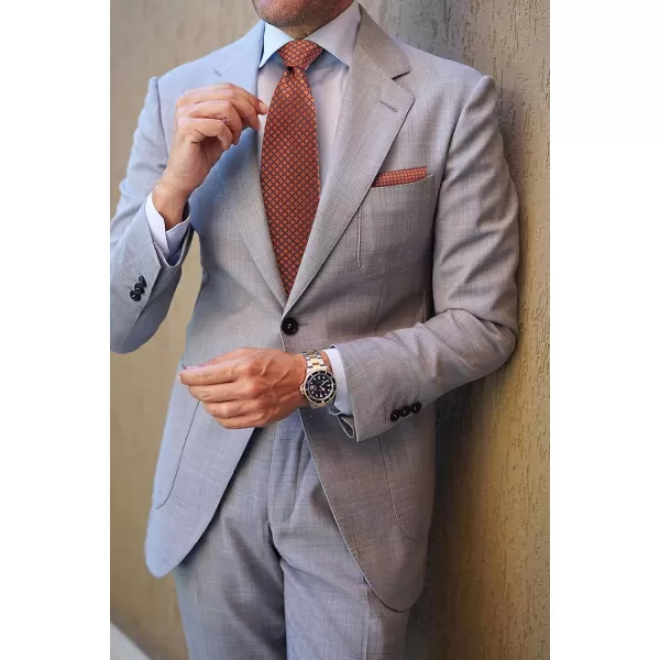 HISDERN Mens Ties Plaid Tie and Pocket Square Set Classic Woven Formal Checkered Neckties &amp; Handkerchief Wedding Party