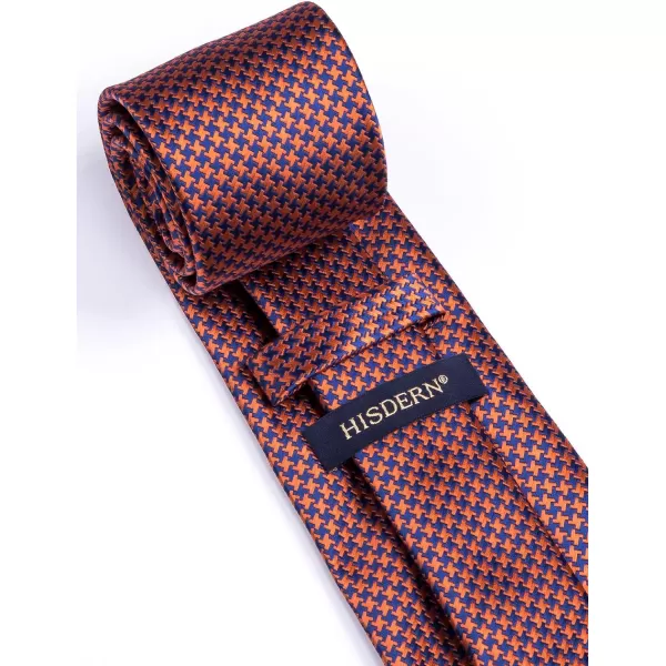 HISDERN Mens Ties Plaid Tie and Pocket Square Set Classic Woven Formal Checkered Neckties &amp; Handkerchief Wedding Party