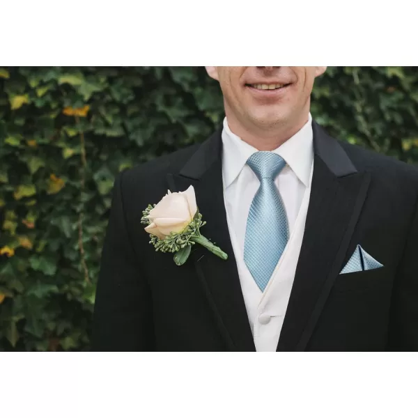 HISDERN Mens Ties Plaid Tie and Pocket Square Set Classic Woven Formal Checkered Neckties &amp; Handkerchief Wedding Party