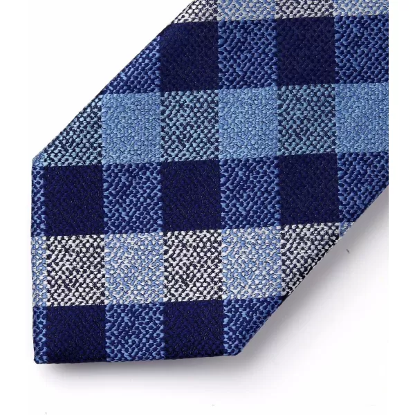HISDERN Mens Ties Plaid Tie and Pocket Square Set Classic Woven Formal Checkered Neckties &amp; Handkerchief Wedding Party