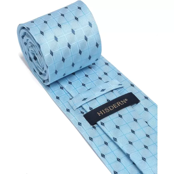 HISDERN Mens Ties Plaid Tie and Pocket Square Set Classic Woven Formal Checkered Neckties &amp; Handkerchief Wedding Party