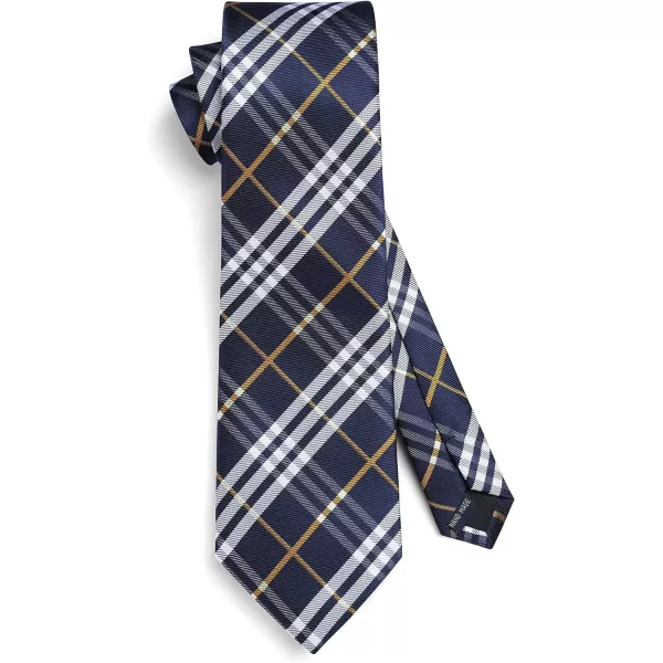 HISDERN Mens Ties Plaid Tie and Pocket Square Set Classic Woven Formal Checkered Neckties &amp; Handkerchief Wedding Party