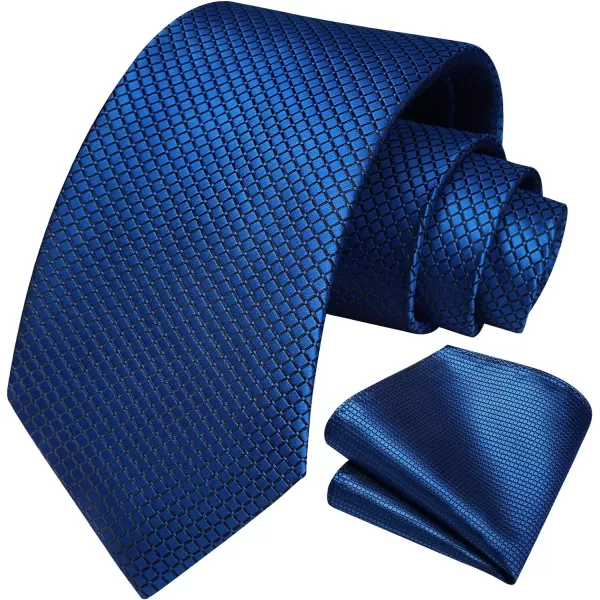 HISDERN Mens Ties Plaid Tie and Pocket Square Set Classic Woven Formal Checkered Neckties &amp; Handkerchief Wedding Party