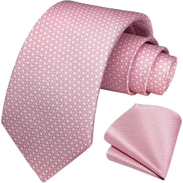 HISDERN Mens Ties Plaid Tie and Pocket Square Set Classic Woven Formal Checkered Neckties &amp; Handkerchief Wedding Party