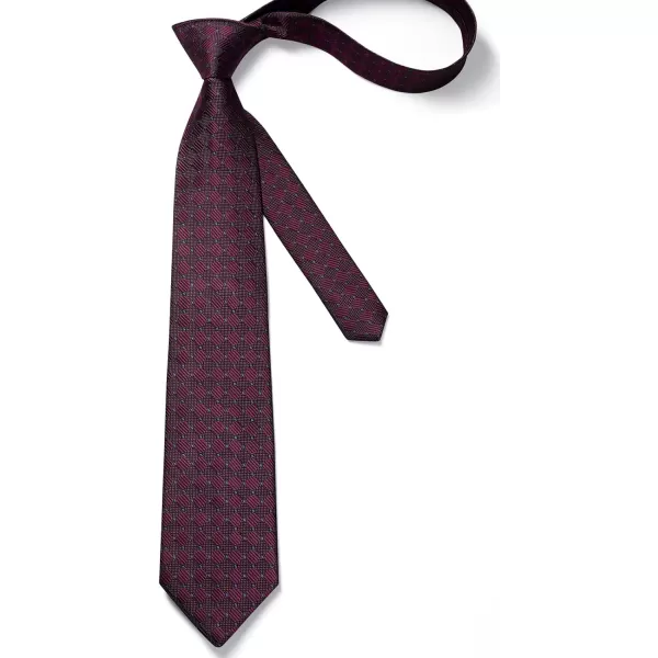 HISDERN Mens Ties Plaid Tie and Pocket Square Set Classic Woven Formal Checkered Neckties &amp; Handkerchief Wedding Party