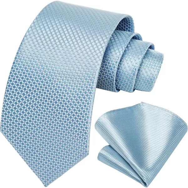 HISDERN Mens Ties Plaid Tie and Pocket Square Set Classic Woven Formal Checkered Neckties &amp; Handkerchief Wedding Party