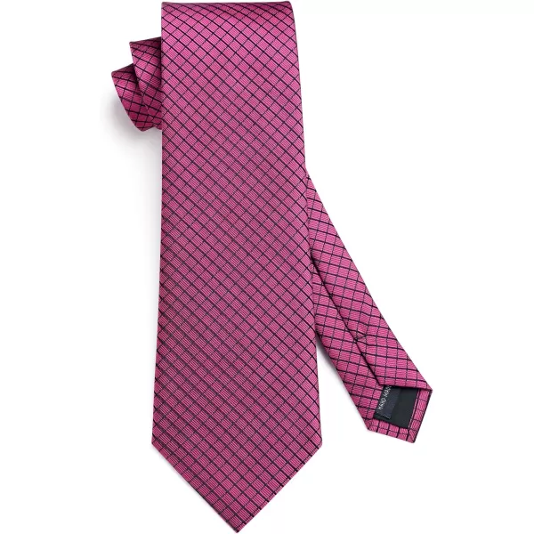 HISDERN Mens Ties Plaid Tie and Pocket Square Set Classic Woven Formal Checkered Neckties &amp; Handkerchief Wedding Party