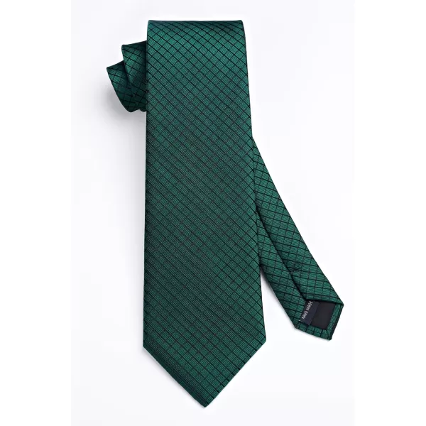 HISDERN Mens Ties Plaid Tie and Pocket Square Set Classic Woven Formal Checkered Neckties &amp; Handkerchief Wedding Party