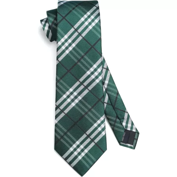 HISDERN Mens Ties Plaid Tie and Pocket Square Set Classic Woven Formal Checkered Neckties &amp; Handkerchief Wedding Party