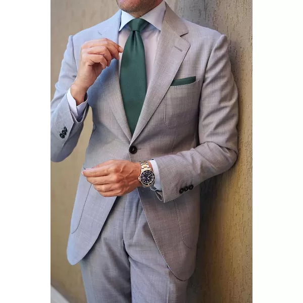 HISDERN Mens Ties Plaid Tie and Pocket Square Set Classic Woven Formal Checkered Neckties &amp; Handkerchief Wedding Party