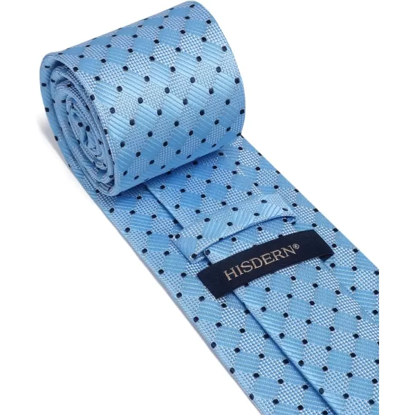 HISDERN Mens Ties Plaid Tie and Pocket Square Set Classic Woven Formal Checkered Neckties &amp; Handkerchief Wedding Party
