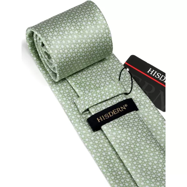 HISDERN Mens Ties Plaid Tie and Pocket Square Set Classic Woven Formal Checkered Neckties &amp; Handkerchief Wedding Party