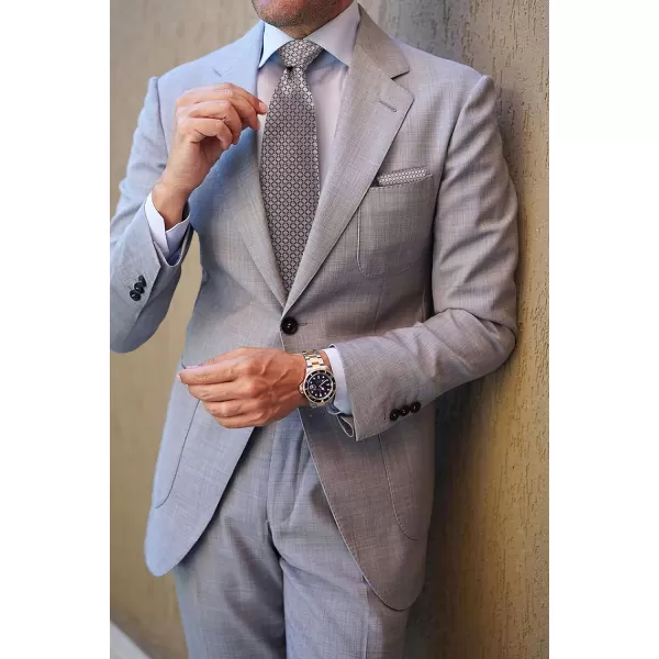 HISDERN Mens Ties Plaid Tie and Pocket Square Set Classic Woven Formal Checkered Neckties &amp; Handkerchief Wedding Party
