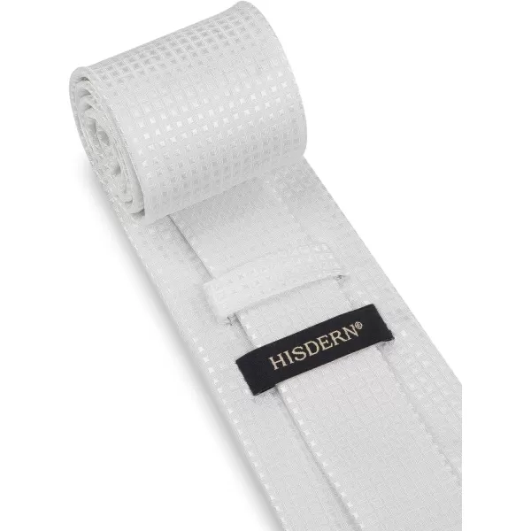 HISDERN Mens Ties Plaid Tie and Pocket Square Set Classic Woven Formal Checkered Neckties &amp; Handkerchief Wedding Party