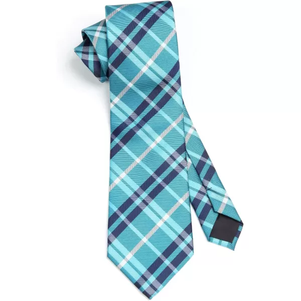 HISDERN Mens Ties Plaid Tie and Pocket Square Set Classic Woven Formal Checkered Neckties &amp; Handkerchief Wedding Party