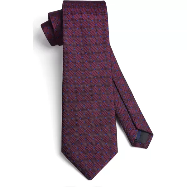 HISDERN Mens Ties Plaid Tie and Pocket Square Set Classic Woven Formal Checkered Neckties &amp; Handkerchief Wedding Party