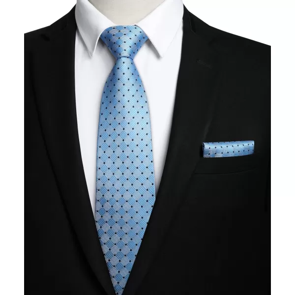 HISDERN Mens Ties Plaid Tie and Pocket Square Set Classic Woven Formal Checkered Neckties &amp; Handkerchief Wedding Party