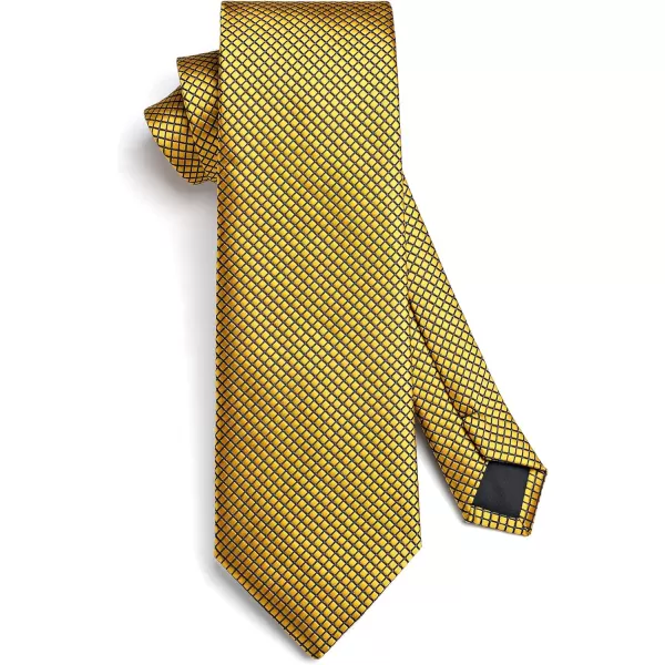 HISDERN Mens Ties Plaid Tie and Pocket Square Set Classic Woven Formal Checkered Neckties &amp; Handkerchief Wedding Party