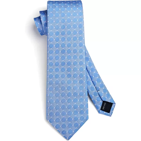 HISDERN Mens Ties Plaid Tie and Pocket Square Set Classic Woven Formal Checkered Neckties &amp; Handkerchief Wedding Party