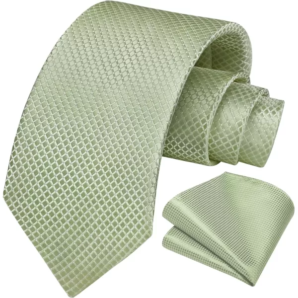 HISDERN Mens Ties Plaid Tie and Pocket Square Set Classic Woven Formal Checkered Neckties &amp; Handkerchief Wedding Party