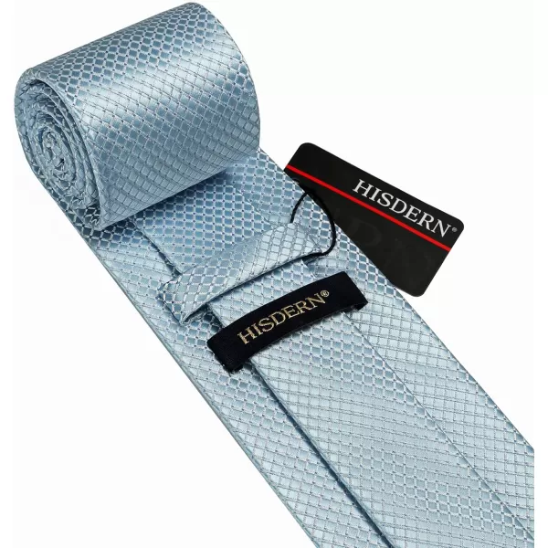 HISDERN Mens Ties Plaid Tie and Pocket Square Set Classic Woven Formal Checkered Neckties &amp; Handkerchief Wedding Party