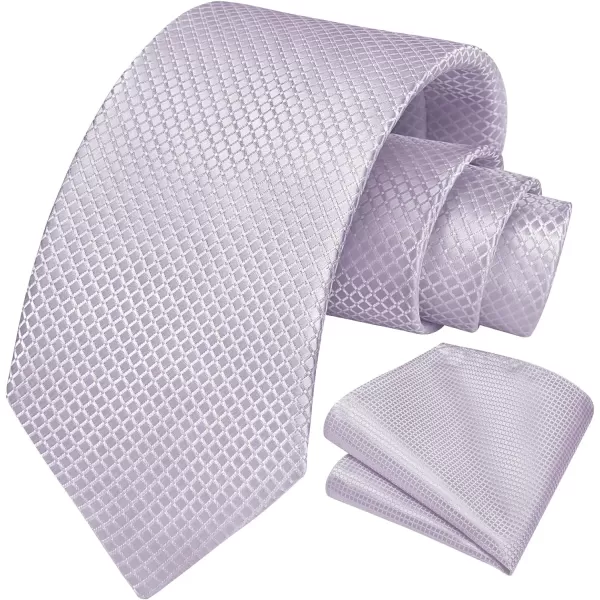 HISDERN Mens Ties Plaid Tie and Pocket Square Set Classic Woven Formal Checkered Neckties &amp; Handkerchief Wedding Party