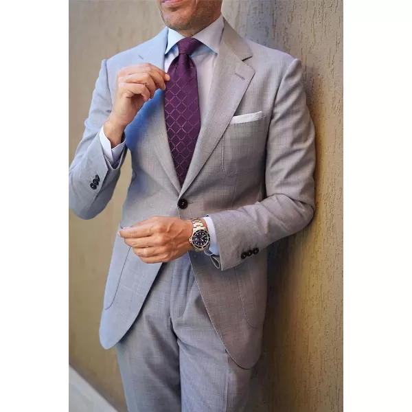 HISDERN Mens Ties Plaid Tie and Pocket Square Set Classic Woven Formal Checkered Neckties &amp; Handkerchief Wedding Party
