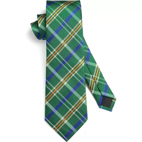 HISDERN Mens Ties Plaid Tie and Pocket Square Set Classic Woven Formal Checkered Neckties &amp; Handkerchief Wedding Party