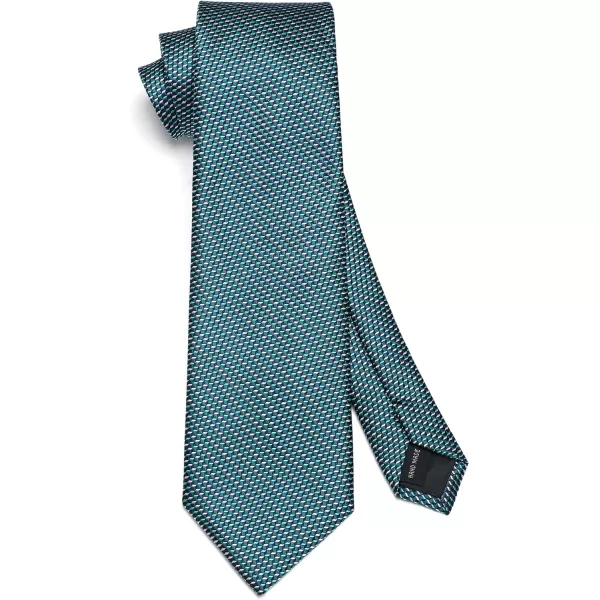 HISDERN Mens Ties Plaid Tie and Pocket Square Set Classic Woven Formal Checkered Neckties &amp; Handkerchief Wedding Party