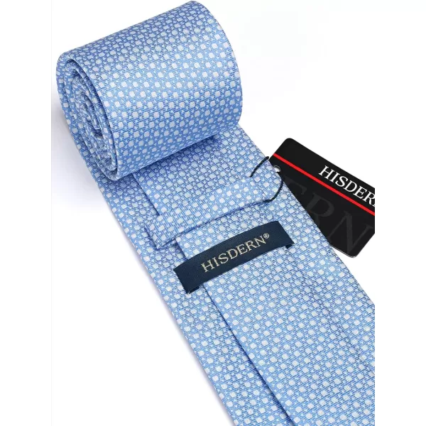HISDERN Mens Ties Plaid Tie and Pocket Square Set Classic Woven Formal Checkered Neckties &amp; Handkerchief Wedding Party