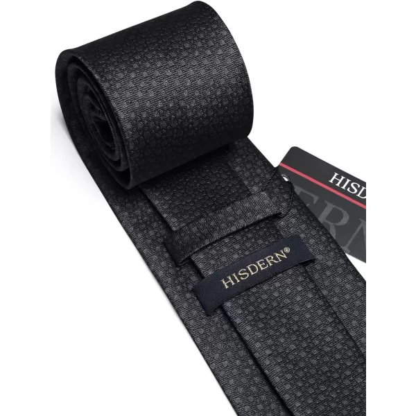 HISDERN Mens Ties Plaid Tie and Pocket Square Set Classic Woven Formal Checkered Neckties &amp; Handkerchief Wedding Party