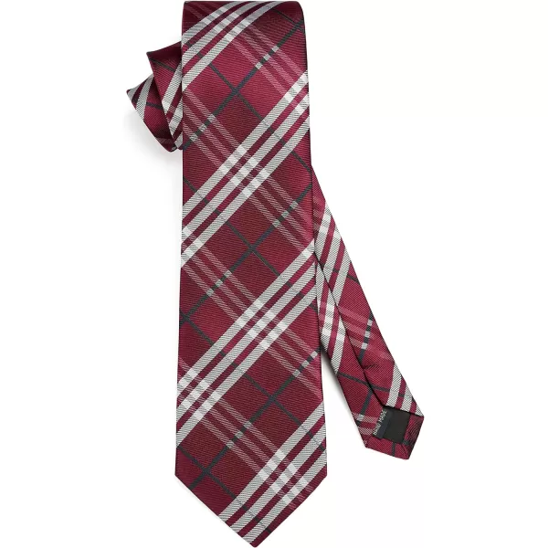 HISDERN Mens Ties Plaid Tie and Pocket Square Set Classic Woven Formal Checkered Neckties &amp; Handkerchief Wedding Party
