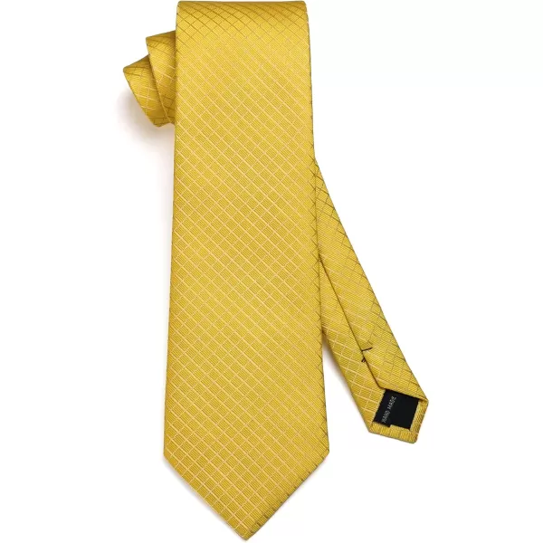HISDERN Mens Ties Plaid Tie and Pocket Square Set Classic Woven Formal Checkered Neckties &amp; Handkerchief Wedding Party